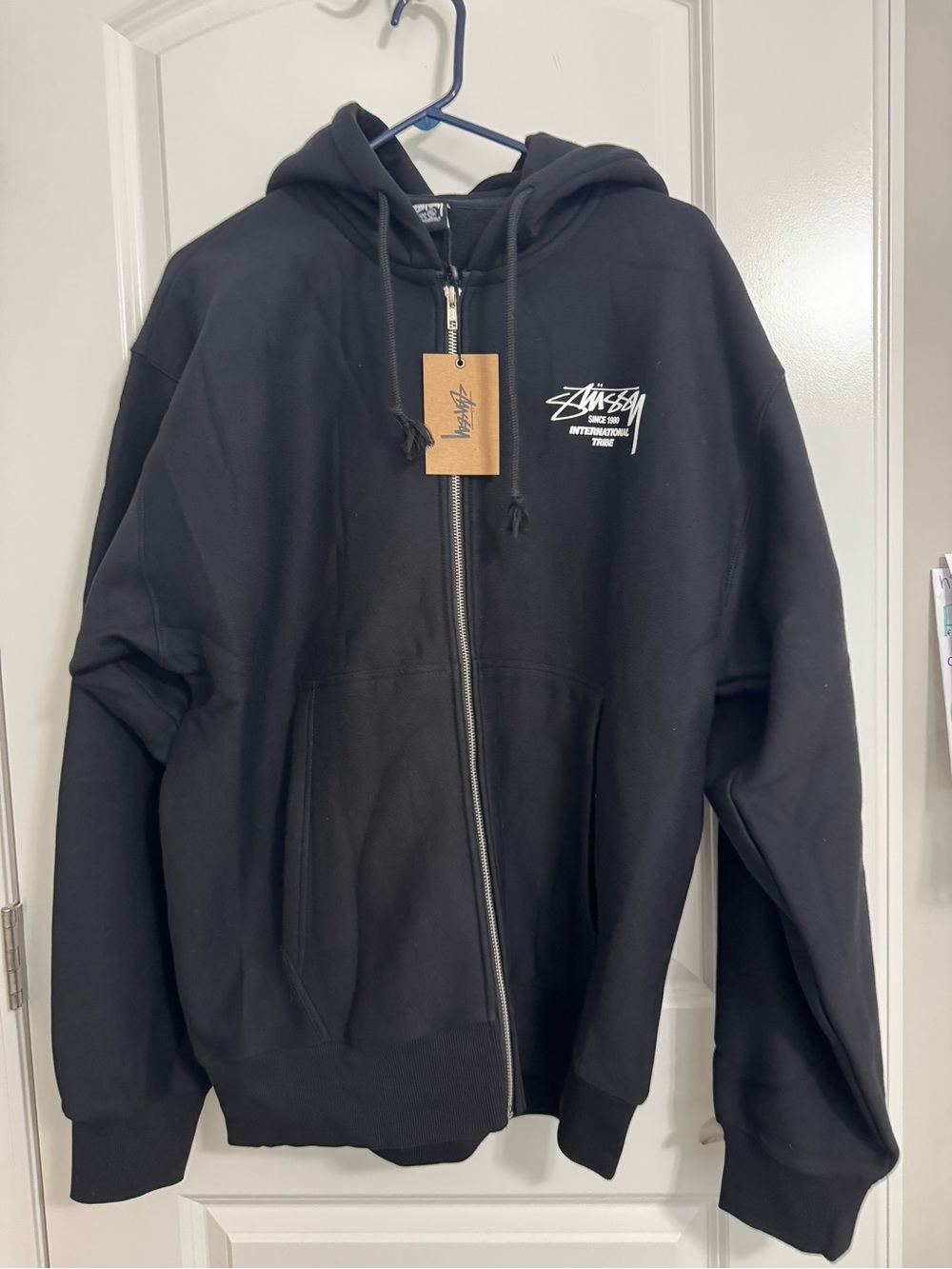 Stussy Black Full-Zip Hoodie International Tribe